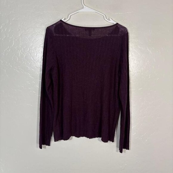 Eileen Fisher Sweater Womens Medium Purple Tencel Merino Wool Alpaca Knit - Picture 5 of 7